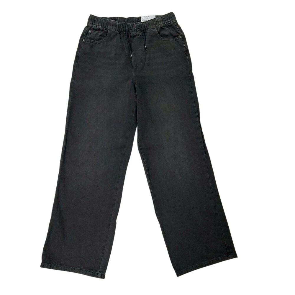 Sonoma Denim Pants Boys Youth Large Black Baggy Elastic Waist Skater Casual